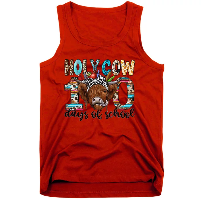 Holy Cow 100 Days Of School 100th Day Smarter Teacher Tank Top