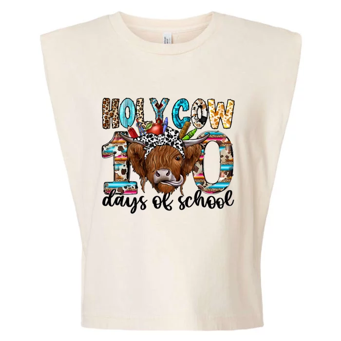 Holy Cow 100 Days Of School 100th Day Smarter Teacher Garment-Dyed Women's Muscle Tee