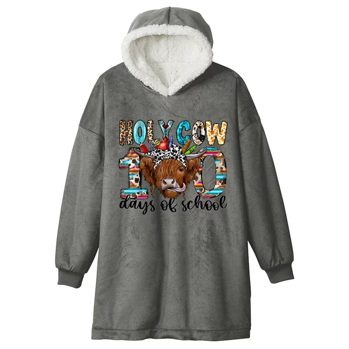 Holy Cow 100 Days Of School 100th Day Smarter Teacher Hooded Wearable Blanket