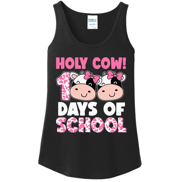 Holy Cow 100 Days Of School Teachers Students Ladies Essential Tank