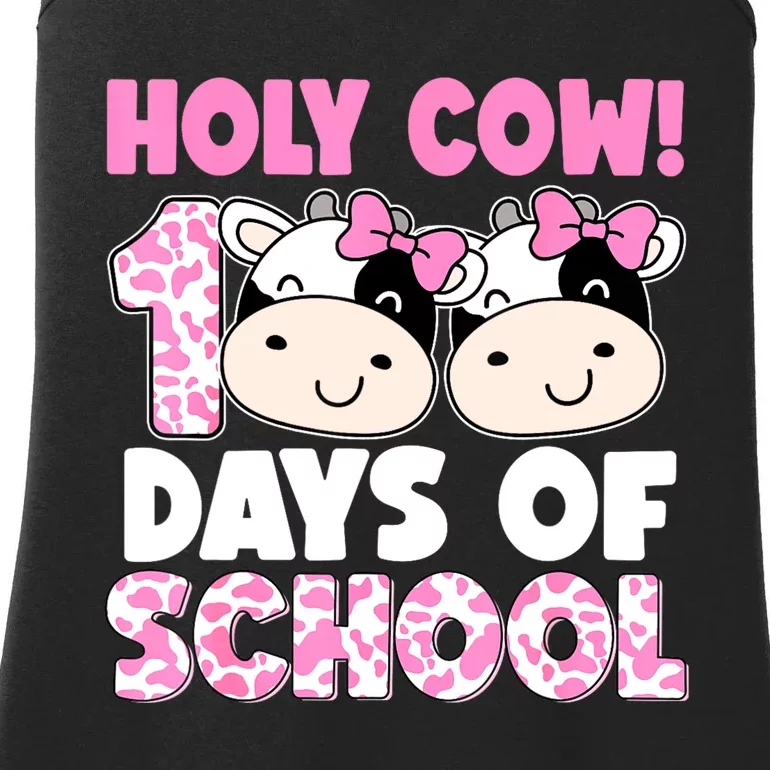 Holy Cow 100 Days Of School Teachers Students Ladies Essential Tank