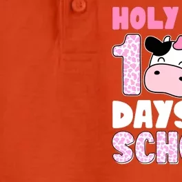 Holy Cow 100 Days Of School Funny Cute Dry Zone Grid Performance Polo