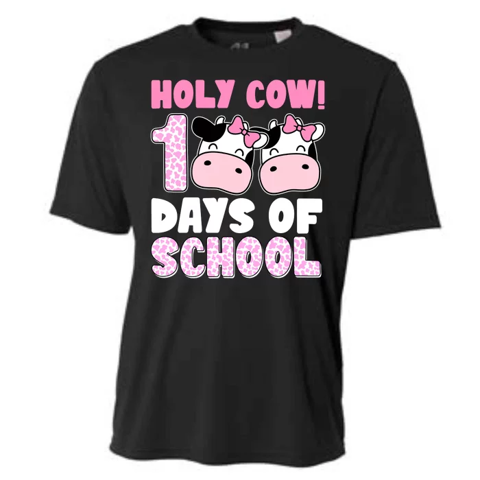 Holy Cow 100 Days Of School Funny Cute Cooling Performance Crew T-Shirt