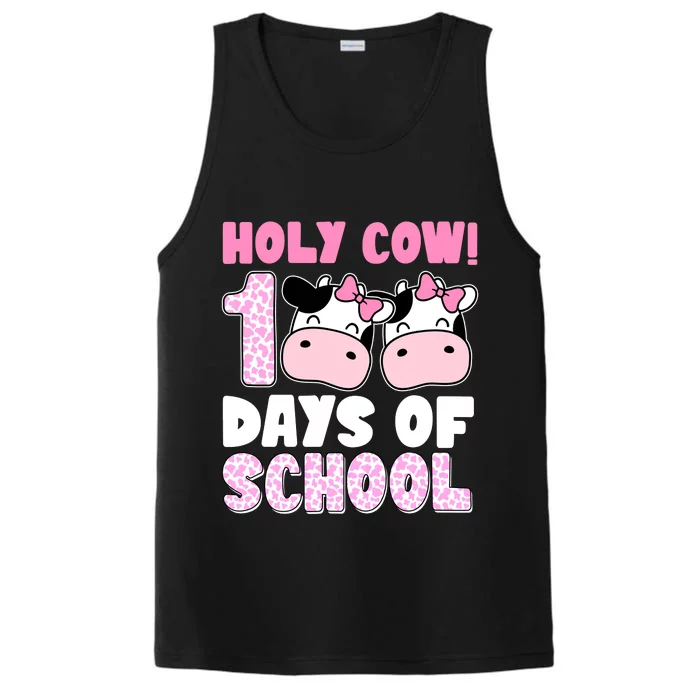 Holy Cow 100 Days Of School Funny Cute Performance Tank