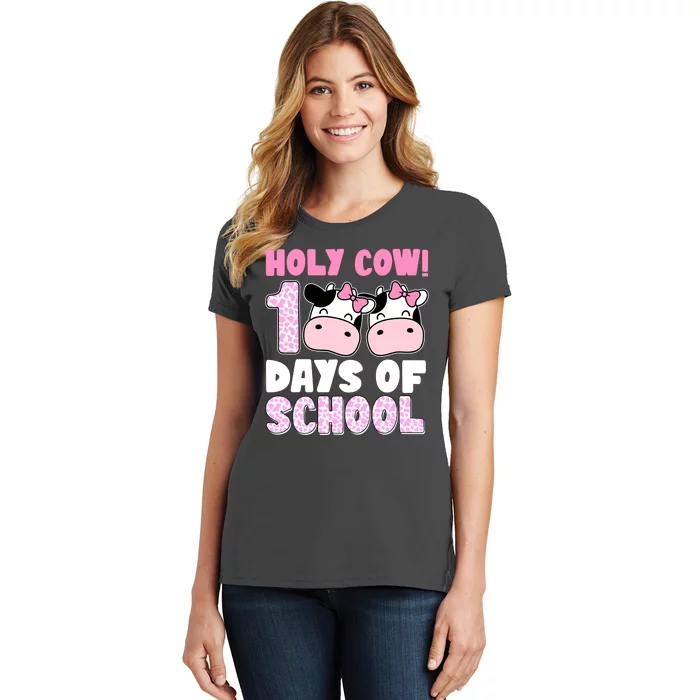 Holy Cow 100 Days Of School Funny Cute Women's T-Shirt