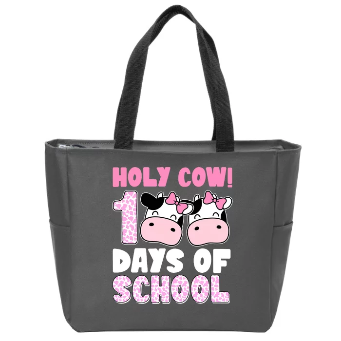 Holy Cow 100 Days Of School Funny Cute Zip Tote Bag