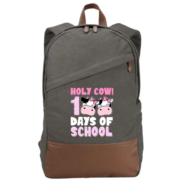 Holy Cow 100 Days Of School Funny Cute Cotton Canvas Backpack