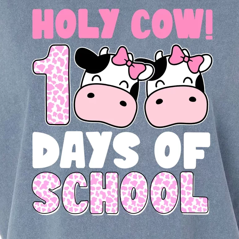 Holy Cow 100 Days Of School Funny Cute Garment-Dyed Women's Muscle Tee