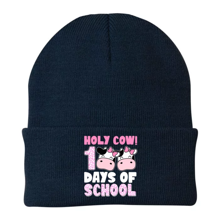 Holy Cow 100 Days Of School Funny Cute Knit Cap Winter Beanie