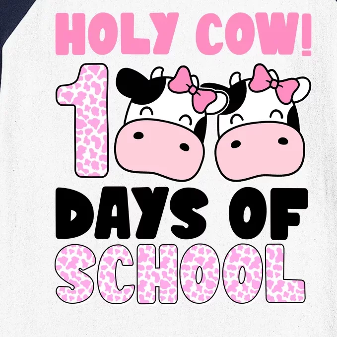 Holy Cow 100 Days Of School Funny Cute Baseball Sleeve Shirt