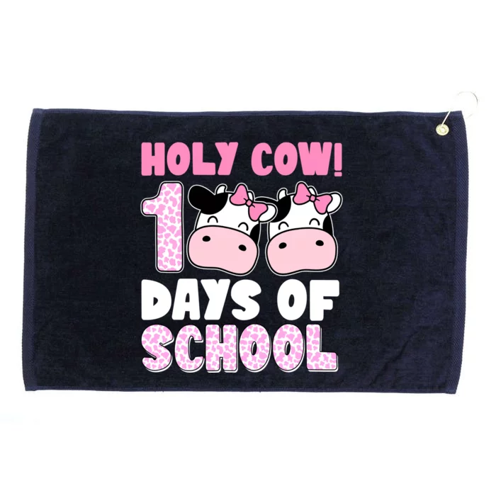 Holy Cow 100 Days Of School Funny Cute Grommeted Golf Towel