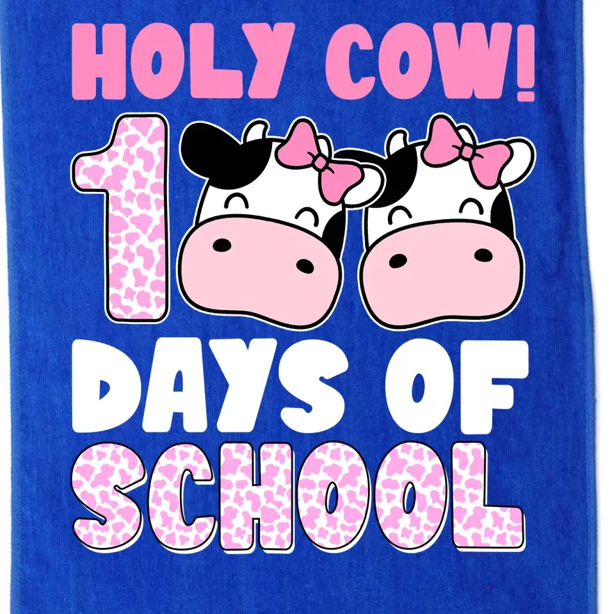 Holy Cow 100 Days Of School Funny Cute Platinum Collection Golf Towel