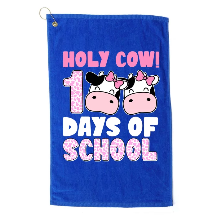 Holy Cow 100 Days Of School Funny Cute Platinum Collection Golf Towel