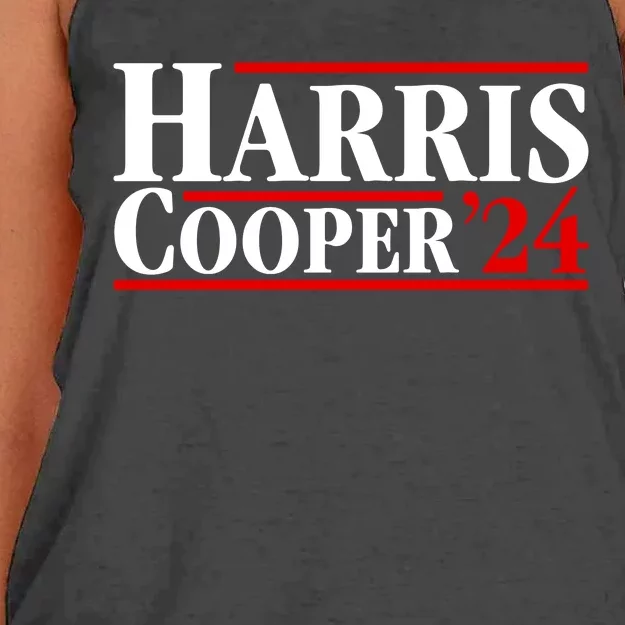 Harris Cooper 2024 For President Kamala Harris Roy Cooper Women's Knotted Racerback Tank