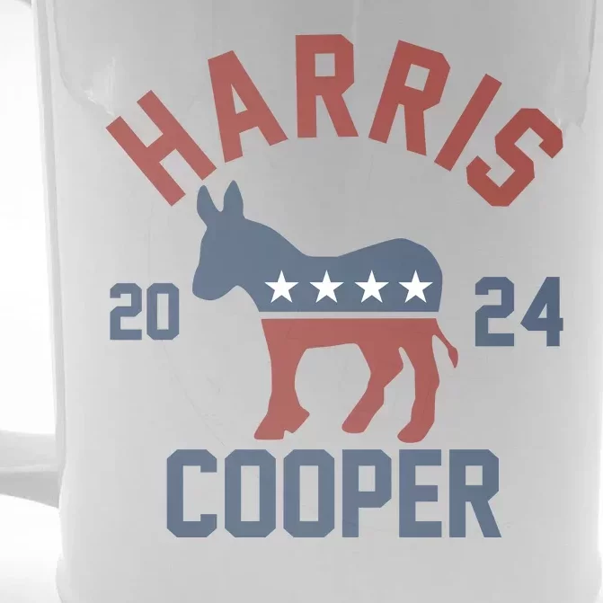 Harris Cooper 2024 For President Kamala Harris Roy Cooper Front & Back Beer Stein