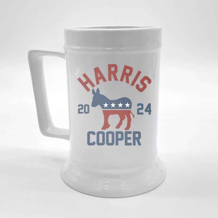 Harris Cooper 2024 For President Kamala Harris Roy Cooper Front & Back Beer Stein