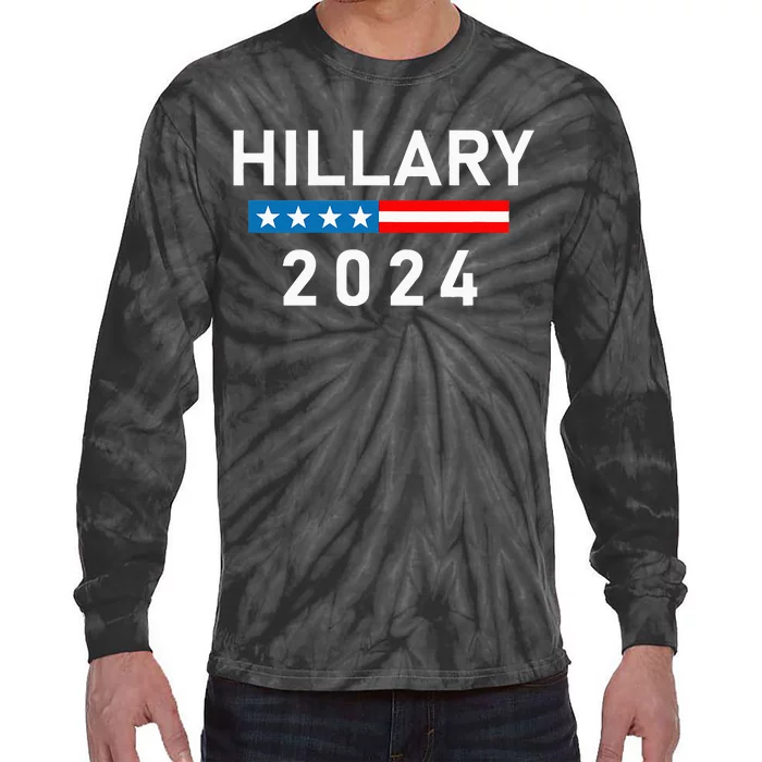 Hillary Clinton 2024 Hillary Clinton For President Tie-Dye Long Sleeve Shirt