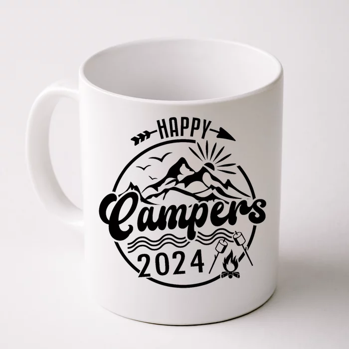 Happy Campers 2024 Friends Camping Adventures In Outdoors Front & Back Coffee Mug