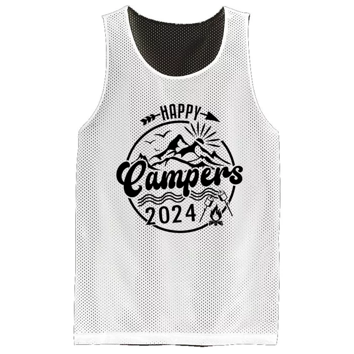 Happy Campers 2024 Friends Camping Adventures In Outdoors Mesh Reversible Basketball Jersey Tank