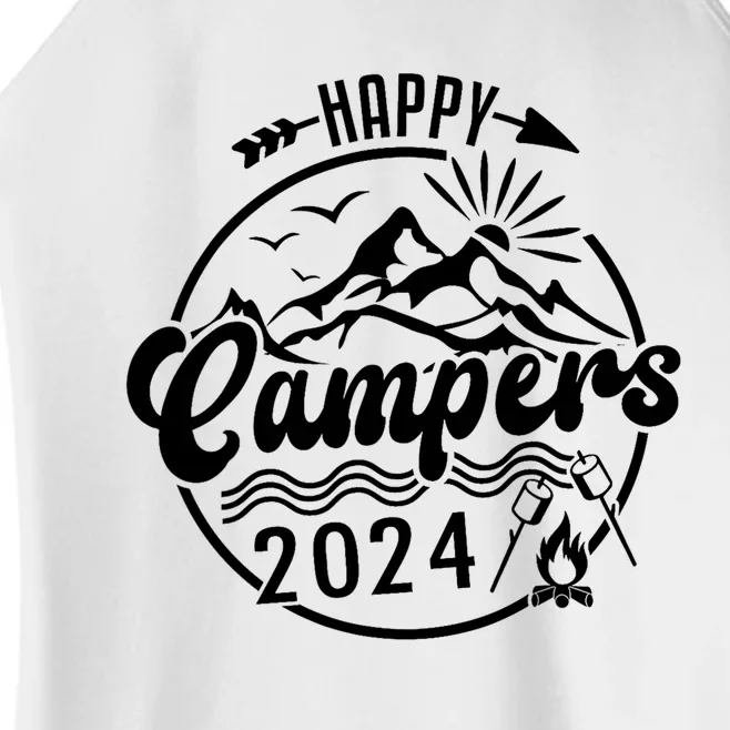 Happy Campers 2024 Friends Camping Adventures In Outdoors Women’s Perfect Tri Rocker Tank