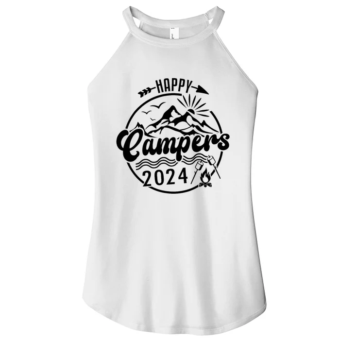 Happy Campers 2024 Friends Camping Adventures In Outdoors Women’s Perfect Tri Rocker Tank