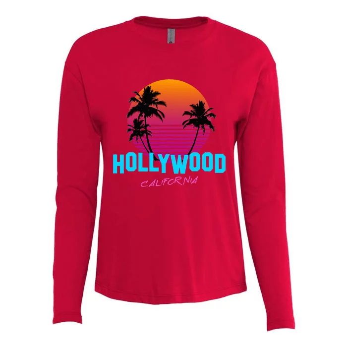 Hollywood California 80s Sunset Womens Cotton Relaxed Long Sleeve T-Shirt