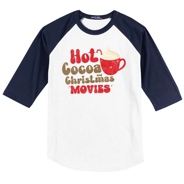 Hot Cocoa And Christmas Movies Holiday Baseball Sleeve Shirt