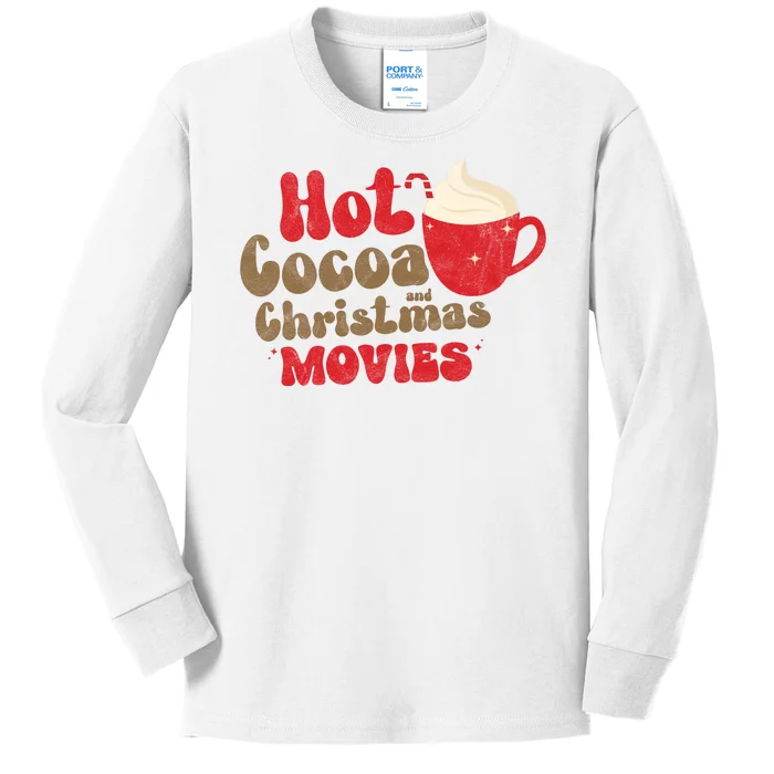 Hot Cocoa And Christmas Movies Holiday Kids Long Sleeve Shirt