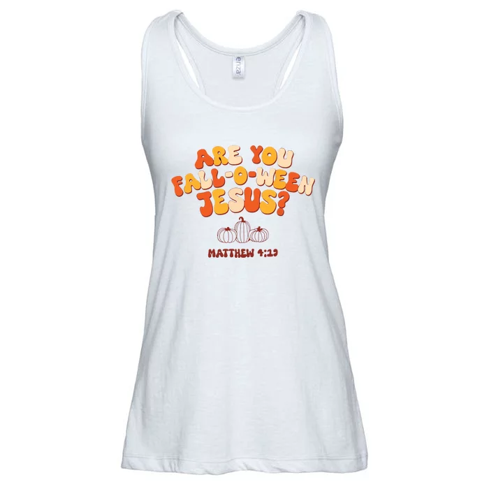 Halloween Christian Are You Fall O Ween Jesus Ladies Essential Flowy Tank