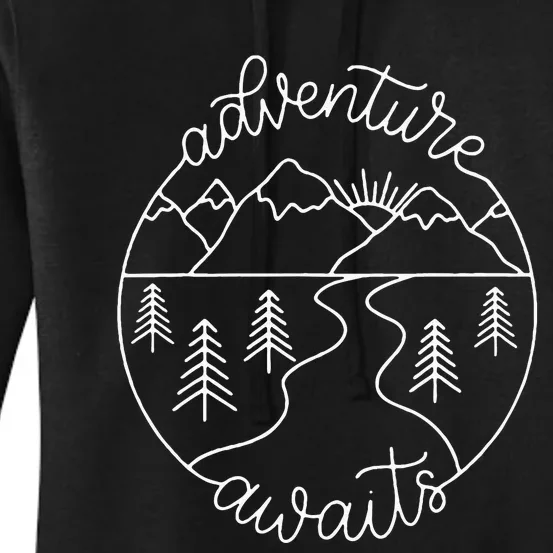 Happy Camper Adventure Awaits Summer Vacation Gift For Women Women's Pullover Hoodie