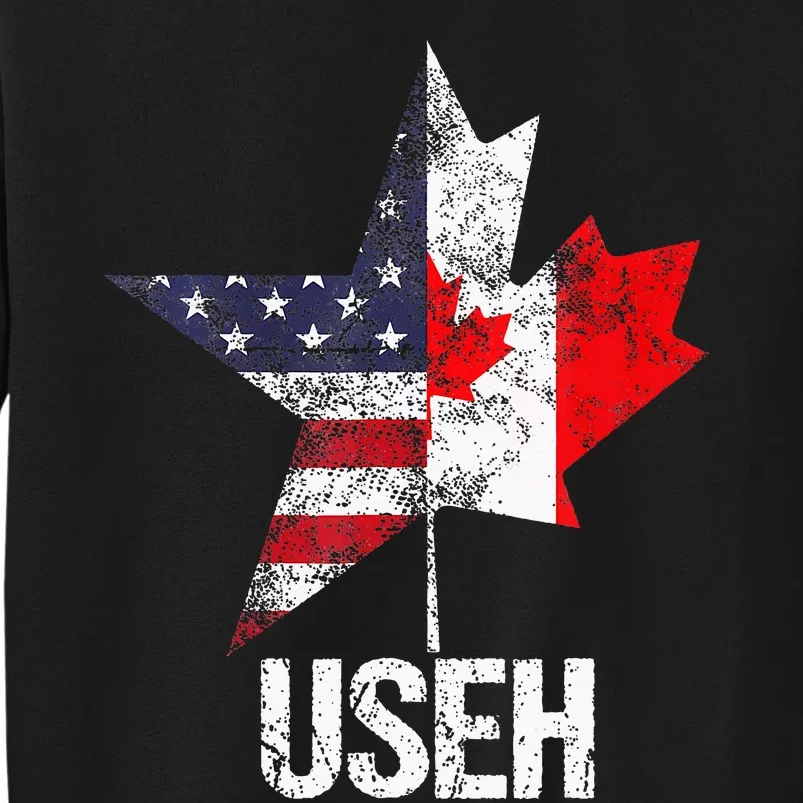 Half Canadian American Useh Canada Usa Flag United States Sweatshirt