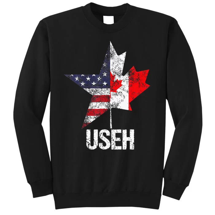 Half Canadian American Useh Canada Usa Flag United States Sweatshirt