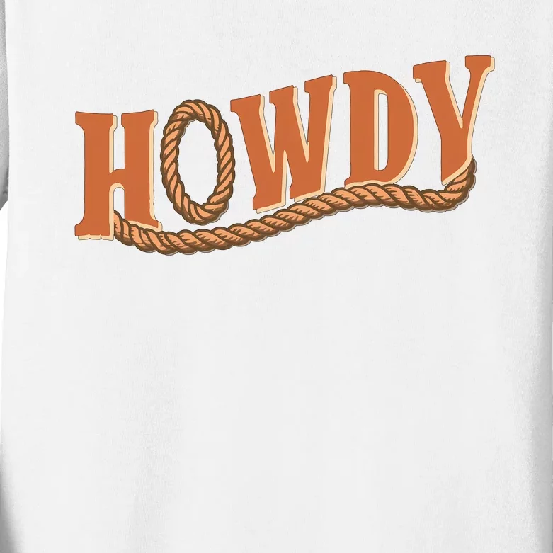 Howdy Cowboy And Cowgirl Western Kids Long Sleeve Shirt