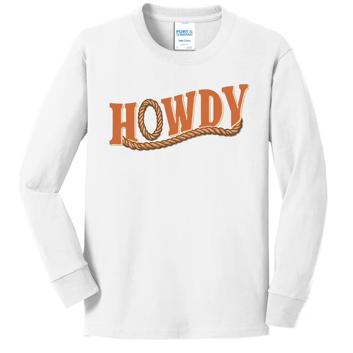 Howdy Cowboy And Cowgirl Western Kids Long Sleeve Shirt