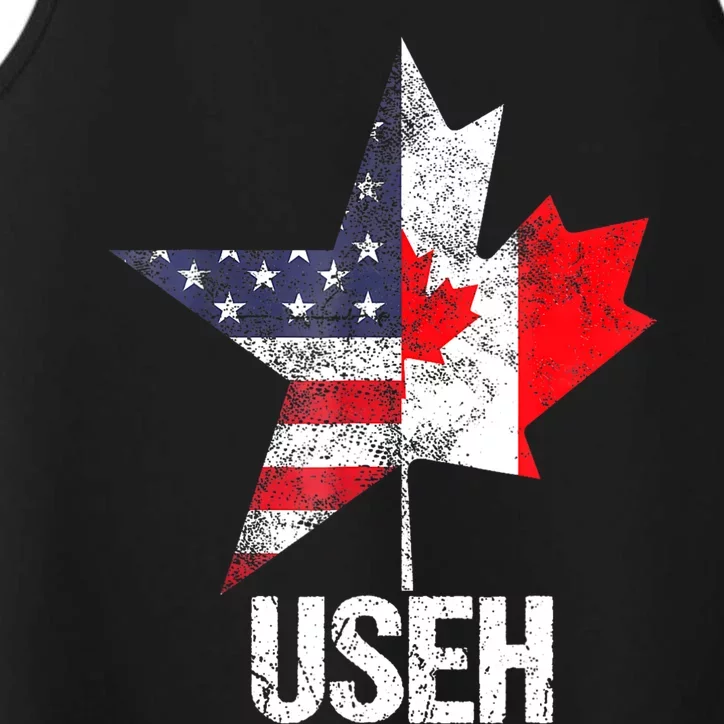 Half Canadian American Useh Canada Usa Flag United States Performance Tank