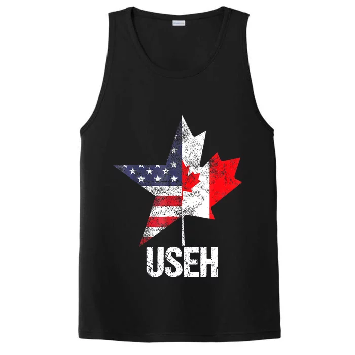 Half Canadian American Useh Canada Usa Flag United States Performance Tank