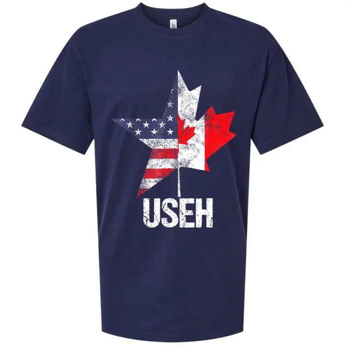 Half Canadian American Useh Canada Usa Flag United States Sueded Cloud Jersey T-Shirt