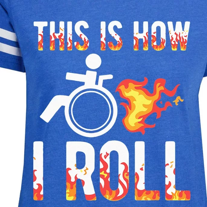 Handicapped Crippled Amputee Disabled Wheelchair How I Roll Enza Ladies Jersey Football T-Shirt