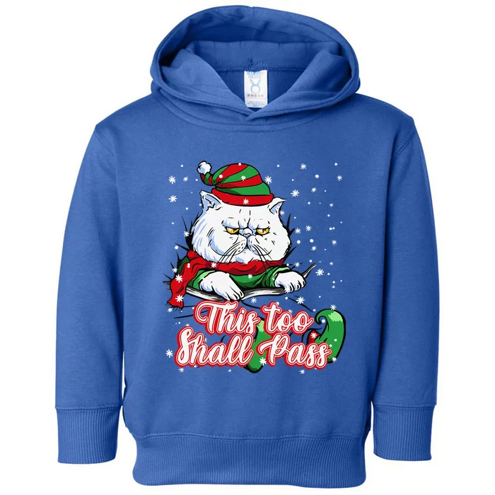 Hate Christmas Angry Elf Cat Grumpy Kitten Anti Christmas Toddler Hoodie