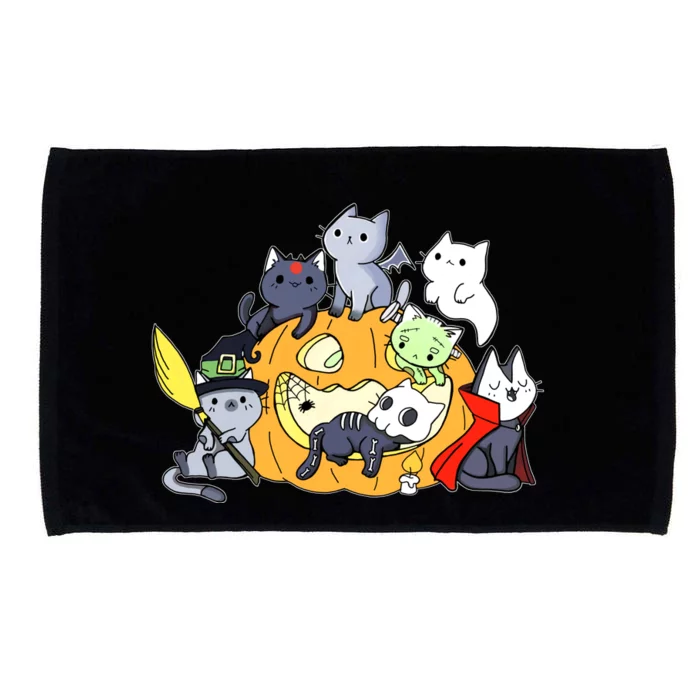 Halloween Cats Anime Cat Kawaii Neko Pumpkin Cat Lover Halloween Microfiber Hand Towel