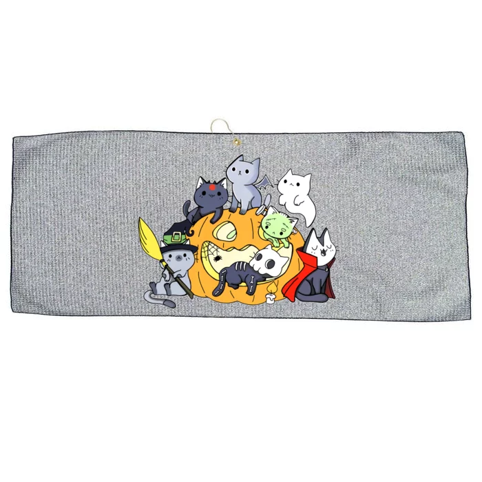 Halloween Cats Anime Cat Kawaii Neko Pumpkin Cat Lover Halloween Large Microfiber Waffle Golf Towel