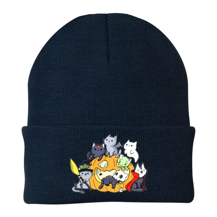 Halloween Cats Anime Cat Kawaii Neko Pumpkin Cat Lover Halloween Knit Cap Winter Beanie