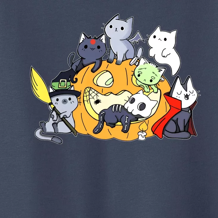 Halloween Cats Anime Cat Kawaii Neko Pumpkin Cat Lover Halloween Toddler T-Shirt