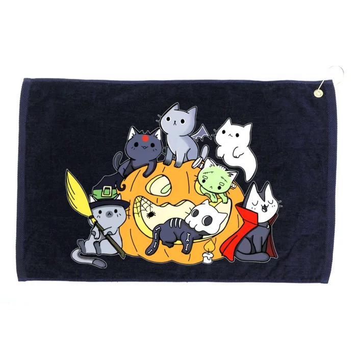 Halloween Cats Anime Cat Kawaii Neko Pumpkin Cat Lover Halloween Grommeted Golf Towel