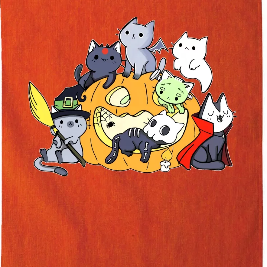 Halloween Cats Anime Cat Kawaii Neko Pumpkin Cat Lover Halloween Platinum Collection Golf Towel