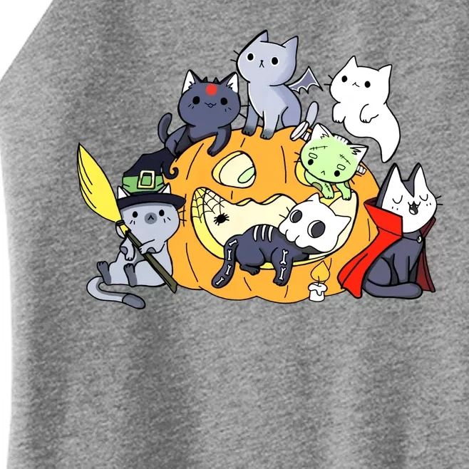 Halloween Cats Anime Cat Kawaii Neko Pumpkin Cat Lover Halloween Women’s Perfect Tri Rocker Tank