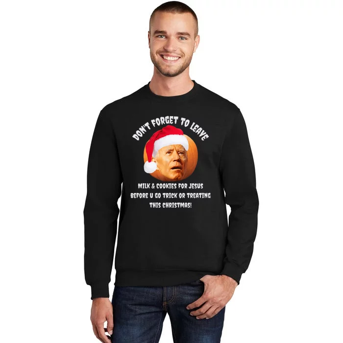 Happy Christmas Anti Joe Biden Funny Halloween Pumpkin Tall Sweatshirt