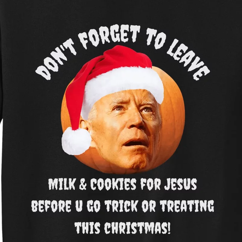 Happy Christmas Anti Joe Biden Funny Halloween Pumpkin Tall Sweatshirt