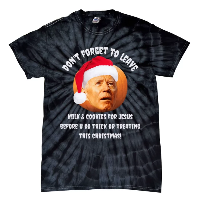 Happy Christmas Anti Joe Biden Funny Halloween Pumpkin Tie-Dye T-Shirt