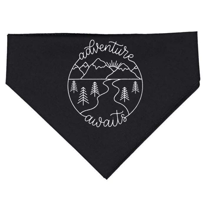 Happy Camper Adventure Awaits Summer Vacation USA-Made Doggie Bandana